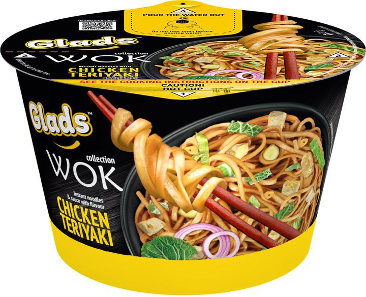 Локшина швидкого приготування Glads WOK Chicken Teriyaki з соусом 95 г